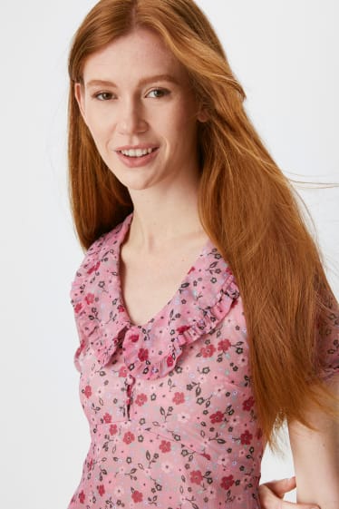 Women - CLOCKHOUSE - chiffon blouse - floral - pink
