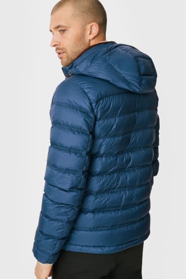 Men - Down jacket with hood - blue