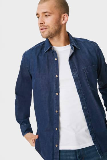 Uomo - Camicia di jeans - regular fit - jeans blu scuro