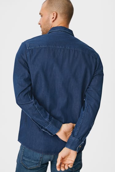 Pánské - Džínová košile - regular fit - džíny - tmavomodré