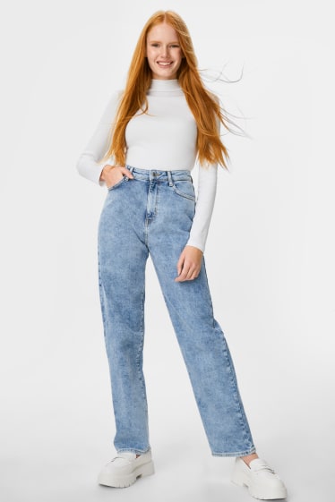 Dámské - CLOCKHOUSE - loose fit jeans - džíny - světle modré