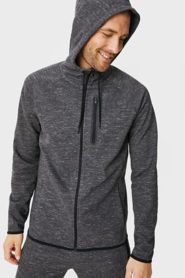 Men - Zip-through sweatshirt with hood - THERMOLITE® - gray-melange