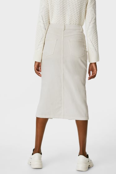 Women - Corduroy skirt - white