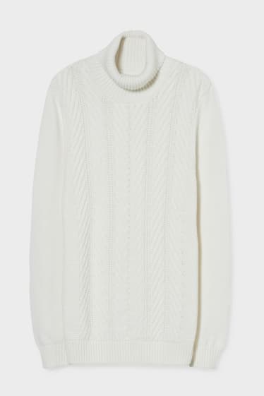 Herren - Rollkragenpullover - weiß