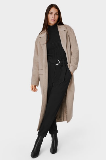 Women - Long coat - light brown