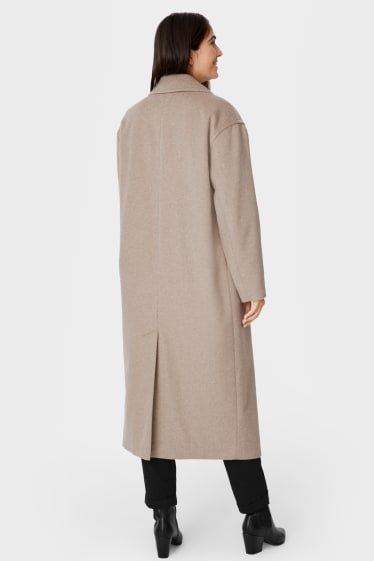 Women - Long coat - light brown