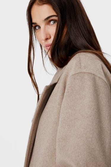 Women - Long coat - light brown