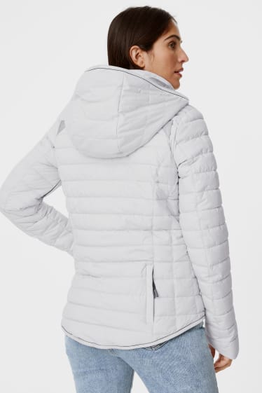Women - Outdoor jacket with hood - light gray-melange