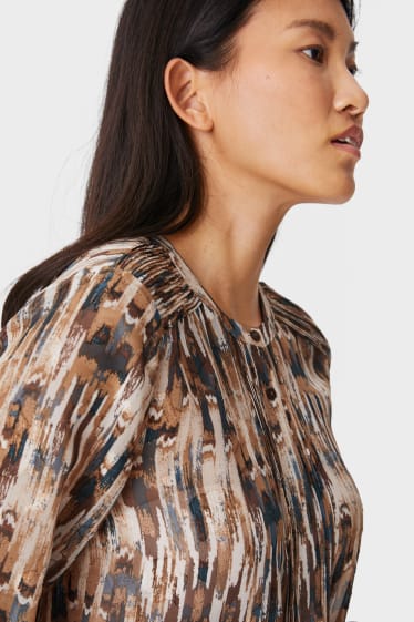 Femei - Bluză din șifon - aspect lucios - multicolor