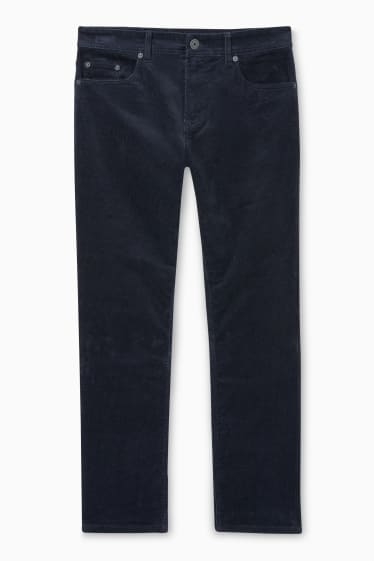 Hommes - Pantalon de velours - regular fit - bleu foncé