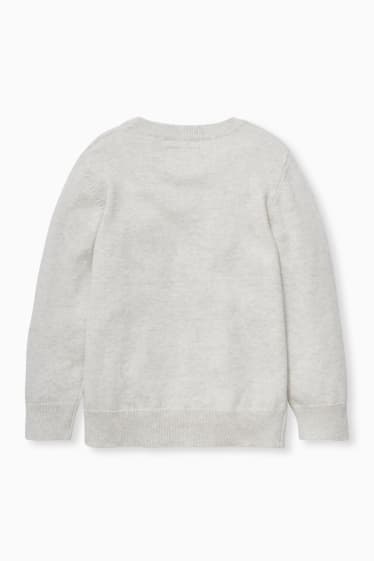 Bambini - Pullover natalizio - renna - effetto brillante - grigio chiaro melange