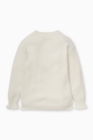 Bambini - Maglione - effetto brillante - bianco crema