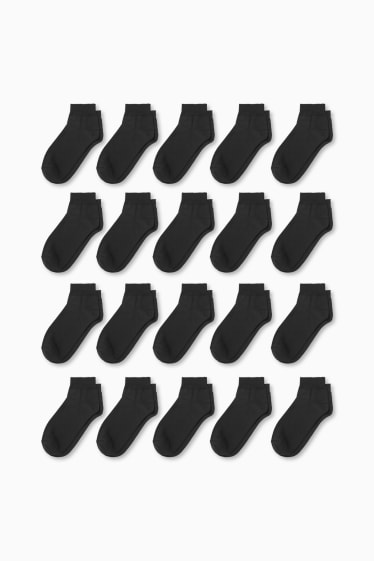 Uomo - Confezione da 20 - calzini corti - nero