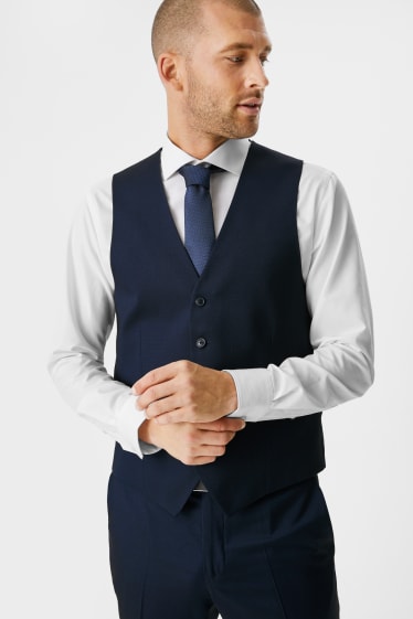 Mężczyźni - Garnitur z krawatem - regular fit - 4 części - ciemnoniebieski