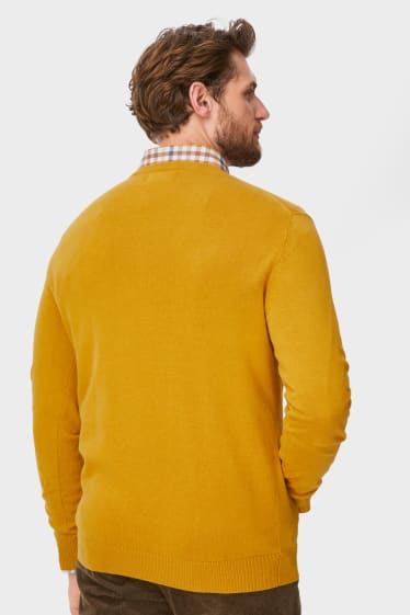 Uomo - Pullover e camicia - regular fit - button down  - giallo