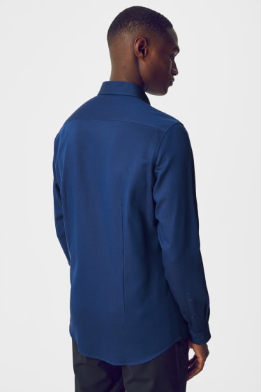 Men - Business shirt - slim fit - Kent collar - easy-iron - blue
