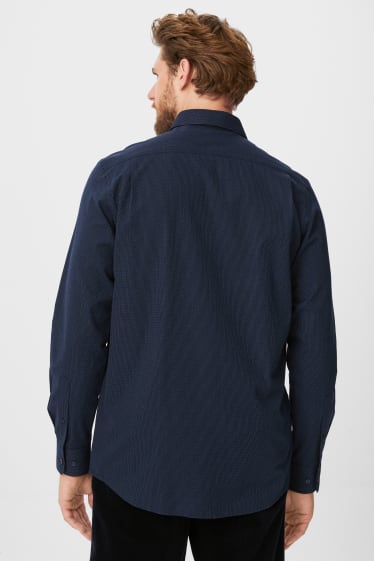 Heren - Business-overhemd - regular fit - Kent - gemakkelijk te strijken - donkerblauw