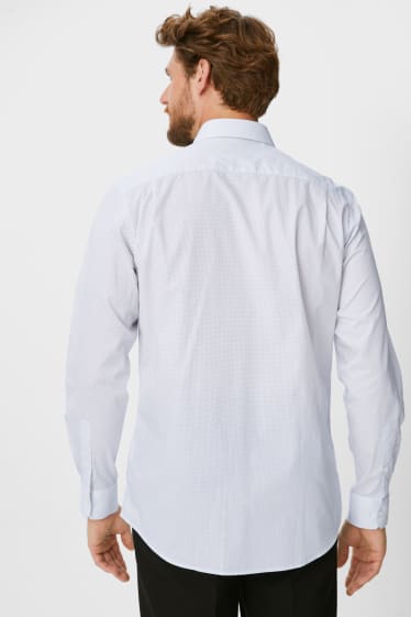 Pánské - Business košile - regular fit - kent - puntíkovaná - světle modrá