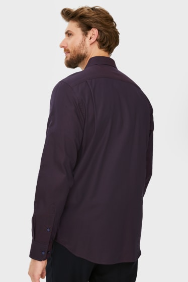 Heren - Businessoverhemd - regular fit - cut away - flex - gemakkelijk te strijken - paars