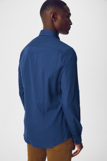 Heren - Businessoverhemd - slim fit - cut away - blauw