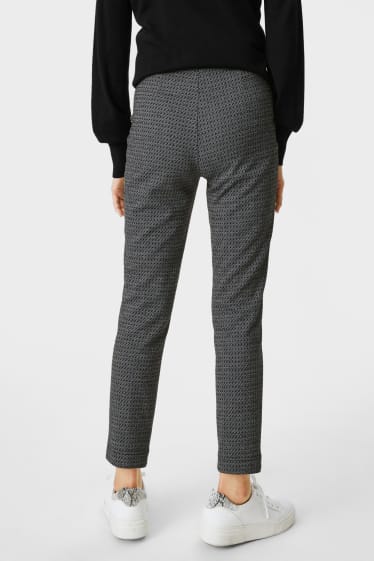 Women - Jersey trousers - slim fit - black / white