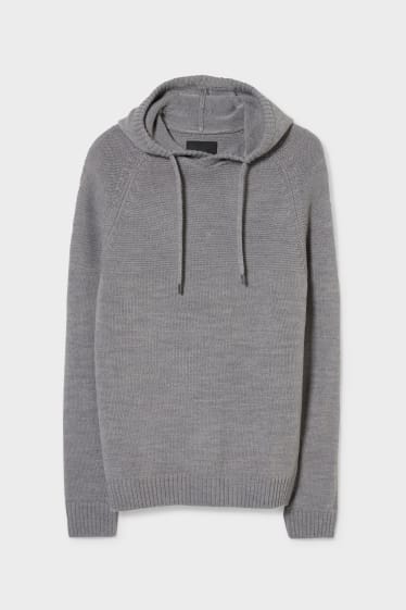 Uomo - CLOCKHOUSE - maglione con cappuccio - grigio melange