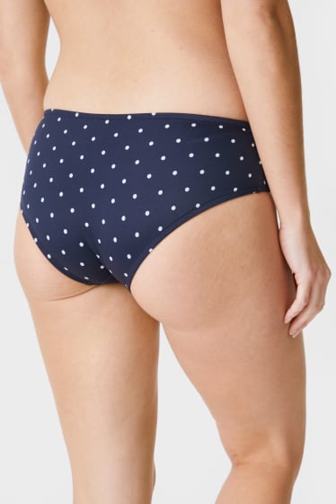 Women - Bikini bottoms - mid-rise waist - polka dot - dark blue