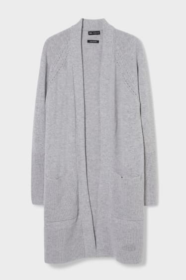 Women - Cashmere cardigan - gray-melange