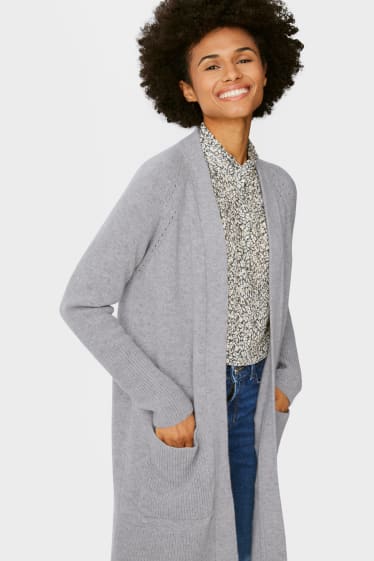 Women - Cashmere cardigan - gray-melange