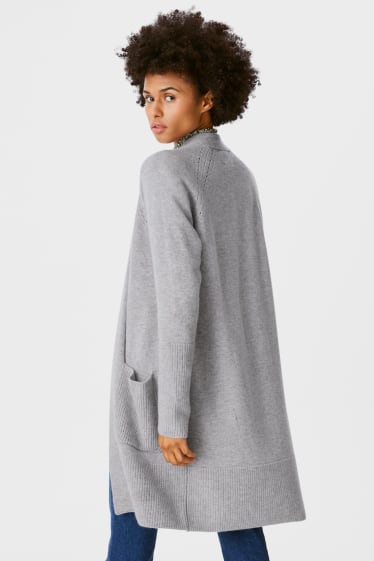 Women - Cashmere cardigan - gray-melange