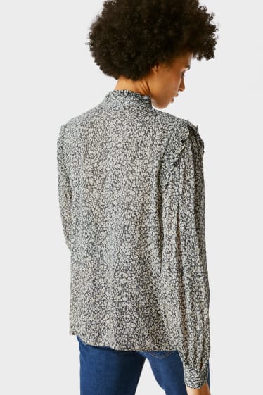 Women - Blouse - shiny - white