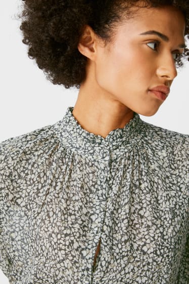 Women - Blouse - shiny - white