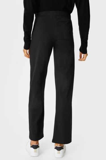 Mujer - Pantalón de punto - straight fit - negro