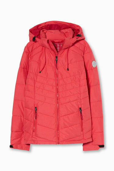 Women - Outdoor jacket with hood - light red