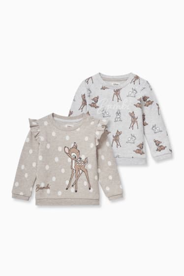 Babys - Multipack 2er - Bambi - Baby-Sweatshirt - hellgrau