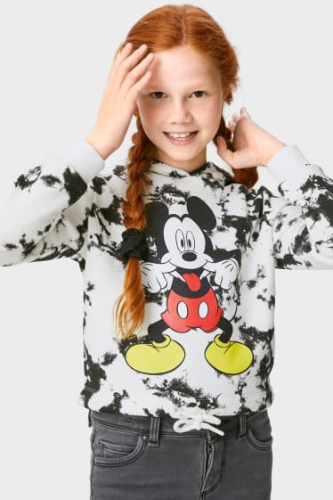 Kinder - Micky Maus - Set - Hoodie und 2 Haargummis - 3 teilig - weiß