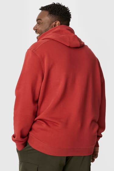 Hombre - Sudadera con capucha - rojo