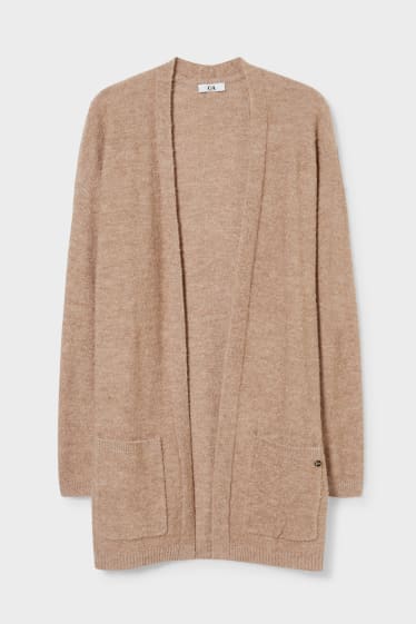 Women - Bouclé cardigan - light brown
