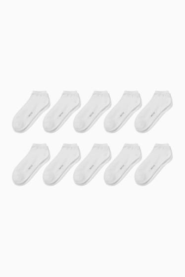 Mujer - Pack de 10 - calcetines tobilleros - blanco