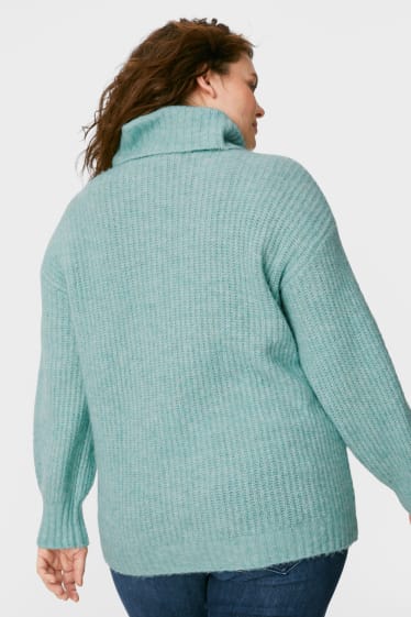 Damen - Rollkragenpullover - mintgrün