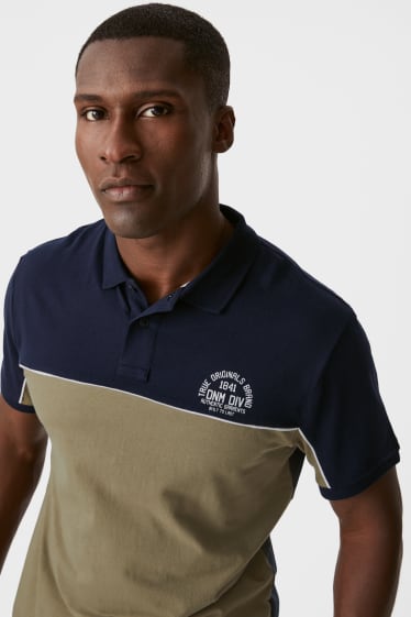Men - Polo shirt - dark green / dark blue