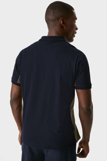 Men - Polo shirt - dark green / dark blue