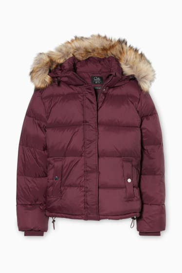 Women - CLOCKHOUSE - quilted jacket with hood - DuPont™ Sorona® - bordeaux