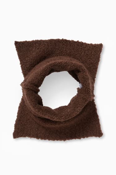 Women - Bouclé snood - dark brown