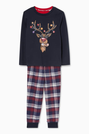 Dětské - Vánoční pyžamo - 2dílné - tmavomodrá