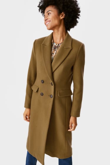 Women - Coat - Italian new wool blend - khaki