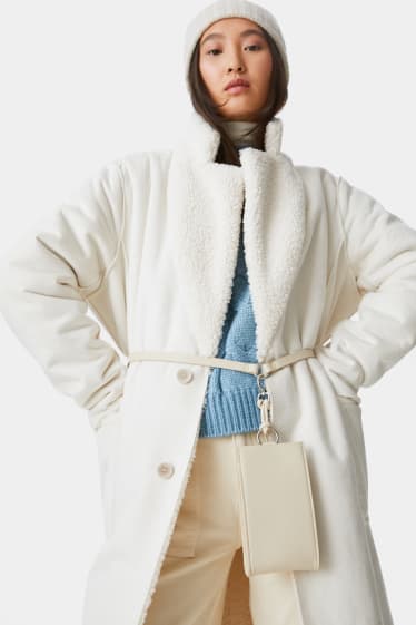 Femmes - Sacoche ceinture pour portable - synthétique - beige
