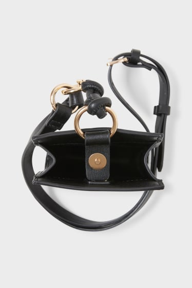 Donna - Cintura con portacellulare - similpelle - nero