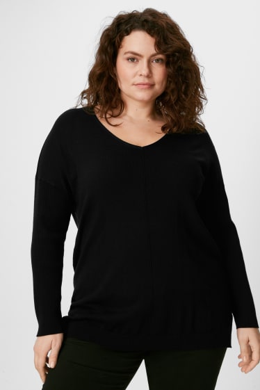 Femei - Pulover tricotat - negru
