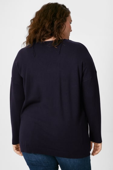 Damen - Feinstrick-Pullover - dunkelblau